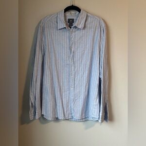 H&M Men's Light Blue Pinstripe Shirt